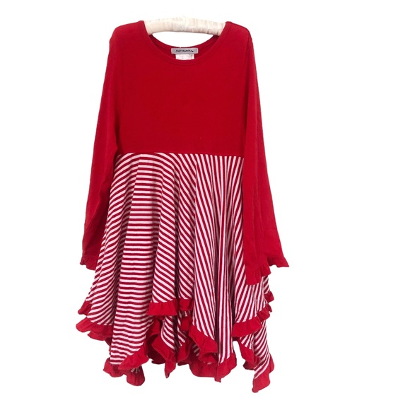Just Blanks Red White Stripe Hanky Dress 4 5 - Picture 1 of 5
